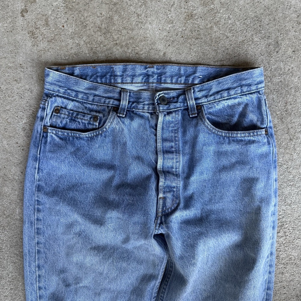 VINTAGE Levis 501‎ Jeans Mens 33x32 Blue Straight Medium Wash USA 80s - Picture 4 of 7